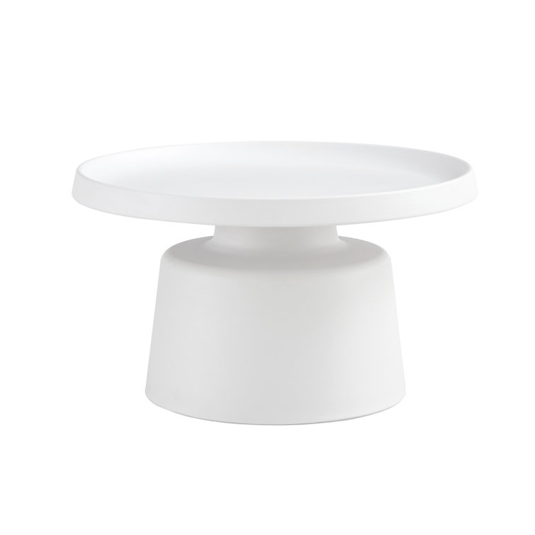 Ivy Bronx Set Of 2 Round Metal Side Coffee Table Black And White 70Cm